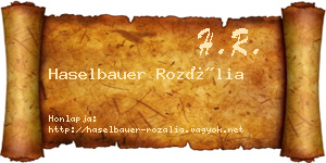 Haselbauer Rozália névjegykártya
